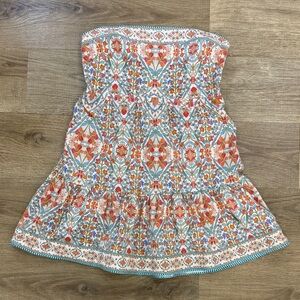 Shoshanna Floral Faye Dress Strapless Boho Reworked Mini